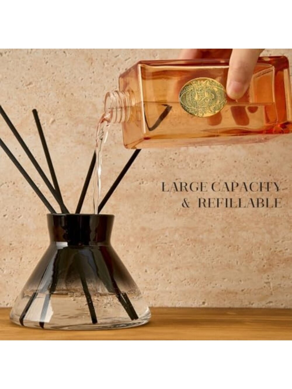 Large Reed Diffuser Set | Fresh Grapefruit Scent | Non-Toxic Essential Oil - Picture 4 of 6